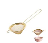 1 Pcs Stainless Steel Tea Strainer,Matcha Sieve & Loose Tea Strainer | Metal Fine Mesh Stainless Steel | Mini Icing Sugar Sieve | Tea Filter | Small Matcha Sifter in Gold