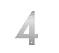 1 Pcs Stainless Stell Size 3-8 Inch Waterproof Home Outdoor Decor Floating Letter Numbers Metal Sign Room Door Number Signs Plaques(4,4inch)