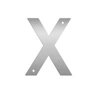 1 Pcs Stainless Stell Size 3-8 Inch Waterproof Home Outdoor Decor Floating Letter Numbers Metal Sign Room Door Number Signs Plaques(X,8inch)