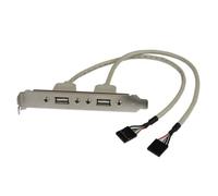 1 pcs - StarTech.com USB 2.0 Cable, Female 5 Pin IDC x 2 to Female USB A x 2 Cab