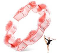 1 Pcs Stretch Strap for Kids Elastic Gymnastic Stretching Ballet Dance Band with 8 Loops Adjustable Exercise Training Resistance Strap for Children Stuff Pilates Latin Yoga Equipment (Pink)