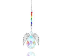 1 Pcs Sun Catcher AB Color Crystal Angel Wing Pendant Handmade outdoor holiday hanging ornament crystal suncatcher hanging crystals