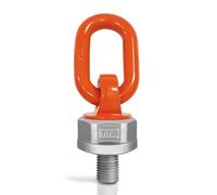1 Pcs Swivel Eye Bolt Hoist Ring 1-1/2" x 54 Standard Load Capacity 22000 Lbs, American Standard Universal Heavy Duty Swivel Hoist Ring 360° Rotation Made of Alloy Steel, Tensile Strength > 1080MPa