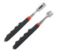 1 Pcs Telescopic Magnetic Pickup Tool 16lb Pull Force, 1 Pcs Telescopic Led Torch with Magnets, Extends to 80 CM/31 Inch, Stainless Steel Grabber Wand Rubber Grip, Useful for Hard-to-Reach