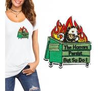 1 PCS The Horrors Persist But So Do I Patch, Funny Animal Opossum Flame Garbage Patch for Clothes, Dress, Hat, Jeans, Backpacks, Jackets, DIY Accessories