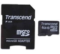 1 pcs - Transcend 4 GB MicroSDHC Micro SD Card, Class 10