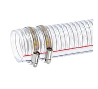 1 Pcs Transparent Steel Wire PVC Flexible Pipe,ID10-38MM, Thick 2-4MM,high-Pressure Heavy-Duty Drainage Hose, Spiral Reinforced Plastic Tube with Fasteners - Length 1 Meter(22mm*3mm)