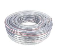 1 Pcs Transparent Steel Wire PVC Vacuum Hose,ID10-38MM,wall Thickness 2-4mm, Heavy-Duty Reinforced Drainage Pipe with Stainless Clips - Length 1 Meter(12mm*2mm)