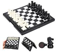 1 PCS Travel Chess Set, Portable Folding Board,Compact ABS construction, built-in storage for 32 pieces, moisture-resistant, ideal for on-the-go play(17.5x17.5cm)