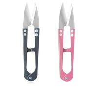 1 Pcs U-Shaped Scissors Metal Precision Thread Cutter Snips, Mini Trimmer Sewing Snips for Dressmaking Trimming Embroidery Knitting DIY Crafts 10.5cm Black, Pink