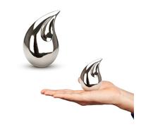 1 Pcs Unique Silver Teardrop Small Keepsake Cremation Urns for Human Ashes Adult for Both Male and Female, Mom Dad Son Women Men Mini Urns,Funeral Small Earns for Ashes with Velvet Bags 3 Inch Size