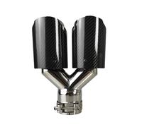 1 Pcs Universal Car Carbon Fibre Tail Throat Muffler Same Length Double Out Twill Glossy Exhaust Tip Rear Muffler Tip Tail(60mm-101mm)