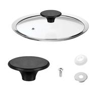 1 Pcs Universal Saucepan Lid Knobs Handles,Round Pot Lid Knob with Silicone Ring and Screws,Heat-Resistant Slow Cooker Lids Replacement(Black)
