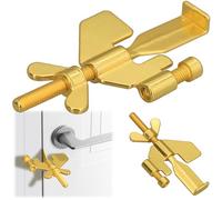 1 PCS Upgraded Portable Door Lock,Home Security Door Locker Travel Lockdown Locks for Additional Safety and Privacy Protion for Home Hotel School Apartment (Gold)