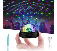 1 Pcs USB Mini Disco Ball Lights,3 Color LED Disco Ball Lights,Sound Activated Disco Ball Ambient Light for Birthday,Christmas,Bars,Car,Party Decoration