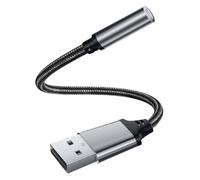 1 Pcs USB to 3.5mm Jack Audio Adapter, External Sound Card USB-A to Audio Jack Adapter, TRRS Aux Headset Built-in DAC Chip Stereo Converter Compatible with PC, Laptop, Tablet, Headphone, PS4