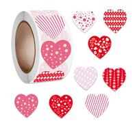1 Pcs Valentines Stickers, 25mm Heart Stickers, Eight Styles Heart Sticker for Scrapbooking, Suitable for Gift Decoration, Greeting Card Decoration, DIY Crafts, Scrapbooking