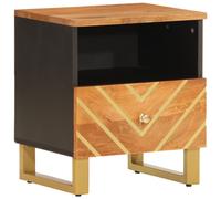 vidaXL Bedside Cabinet Brown and Black Solid Wood Mango