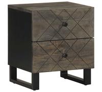 (1 pcs) vidaXL Bedside Cabinets 2 pcs Black 40x33x46 cm Solid Wood Mango bedside table