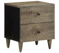 (1 pcs) vidaXL Bedside Cabinets 2 pcs Light Grey 40x33x46 cm Solid Wood Mango
