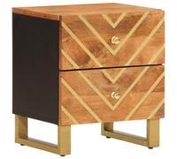 (1 pcs) vidaXL Bedside Cabinets Nightstand Bed Table Brown and Black Solid Wood Mango