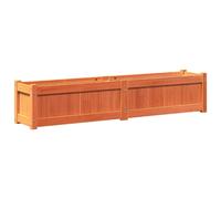 (1 pcs) vidaXL Garden Planter Flower Pot Outdoor Planter Wax Brown Solid Wood Pine