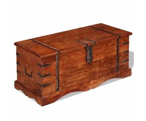 (1 pcs) vidaXL Storage Chest Wooden Trunk Coffee Side Table Storage Box Solid Wood