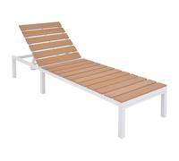(1 pcs) vidaXL Sunloungers with Table Outdoor Lounger Garden Daybed Aluminium WPC