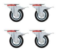 (1 pcs) vidaXL Swivel Casters with Double Brakes Furniture Casters Trolley Caster