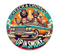 1 Pcs Vintage Round Tin Sign1970s Retro Classic Car Stoner Wall Decor For Man Cave Dorm Room Comedy