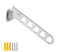 1 PCS Wall Mount Clothes Hanger Foldable, Laundry Hangers Wall Mount Retractable, Stainless Steel Heavy Duty Folding Wall Mounted Clothes Rack Clothes Drying Rack Coat Hook with Swing Arm, 5 Holes