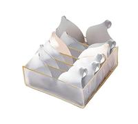 1 Pcs Wardrobe Storage Organiser, Underwear Storage Organiser, Compartment Boxes, 6 Cells Foldable Drawer for Sock, Bra, Belts (6 Cells)