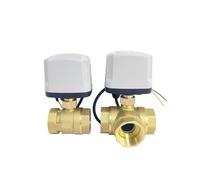 1 Pcs Waterproof Ball Valve 2-Wire Brass Power Off Reset 8 N·m High Torque 220V 24V 12V(3 Way_110VAC_Closed)