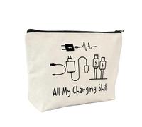 1 Pcs Waterproof Cable Organiser Bag, All My Charging Stuff Electronics Accessories Organizer for iPhone/USB Cords Portable Makeup Bag for Women Men - Daily & Travel Essentials