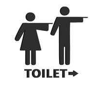 1 Pcs WC Men Women Toilet Wayfinding Sign(Black - Right)