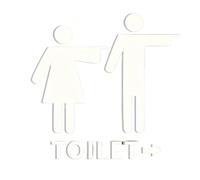 1 Pcs WC Men Women Toilet Wayfinding Sign(White - Right)