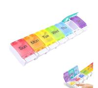 1 Pcs Weekly Pill Box Organizer,Weekly Pill Box 7 Days,Easy to Open Pill Boxes 7 Days 1 Times a Day with Push Button Pop-up Design,Medicine Storage Box for Work,Travel,Home