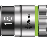 1 pcs - Wera 1/2 in Drive 18mm Standard Socket, 6 point, 37 mm Overall Length