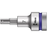 1 pcs - Wera 1/2 in Drive Bit Socket, Hex Bit, 7mm, 60 mm Overall Length