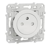 1 pcs - White 1 Gang Plug Socket, 2 Poles, 16A, French 2P, Indoor Use