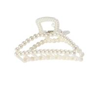1 Pcs White Hair Claw Clips Multi-Use Barrettes for Thin Hair with Non-Slip Strong Hold Pearl Claw Hair Accessories for Women Girls