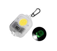 (1 pcs White) Mini LED Keychain Flashlight Ultra Bright COB Key Ring Torch Light Rechargeable 500mAh Battery Pocket Light For Outdoor Camping