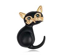 1 Pcs Women's Vintage Enamel Lovely Cat Christmas Brooch Pin Breastpin Dependable Performance Nice Design