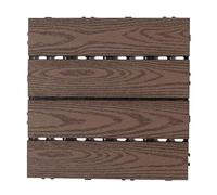 1 Pcs Wood plastic waterproof interlocking floor tiles patio flooring garden poolside indoor outdoor entrance door(Coffee)
