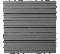 1 Pcs Wood plastic waterproof interlocking floor tiles patio flooring garden poolside indoor outdoor entrance door(Grey)