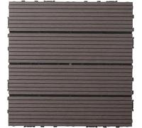 1 Pcs Wood plastic waterproof interlocking floor tiles patio flooring garden poolside indoor outdoor entrance door(Chocolate)