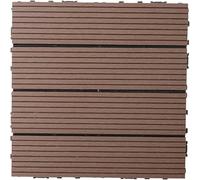 1 Pcs Wood plastic waterproof interlocking floor tiles patio flooring garden poolside indoor outdoor entrance door(Coffee)