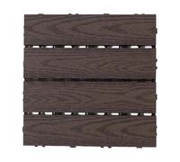 1 Pcs Wood plastic waterproof interlocking floor tiles patio flooring garden poolside indoor outdoor entrance door(Chocolate)