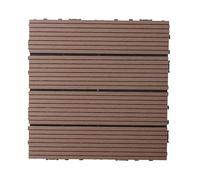 1 Pcs Wood plastic waterproof interlocking floor tiles patio flooring garden poolside indoor outdoor entrance door(Coffee)