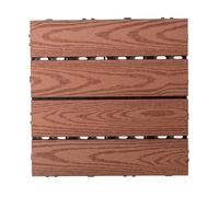 1 Pcs Wood plastic waterproof interlocking floor tiles patio flooring garden poolside indoor outdoor entrance door(Mahogany)